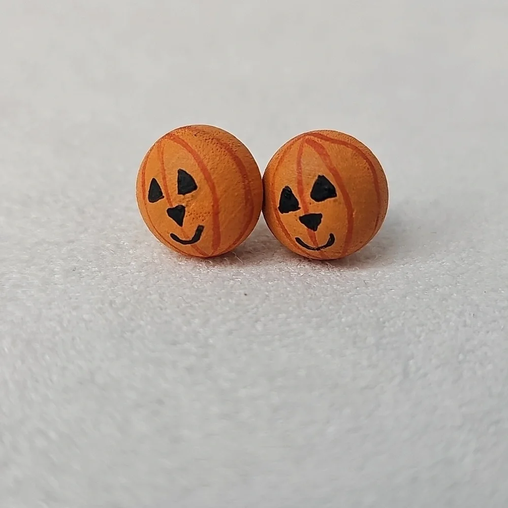 Mini Pumpkin Stud Earrings Halloween Costume‎ Party Novelty Fun